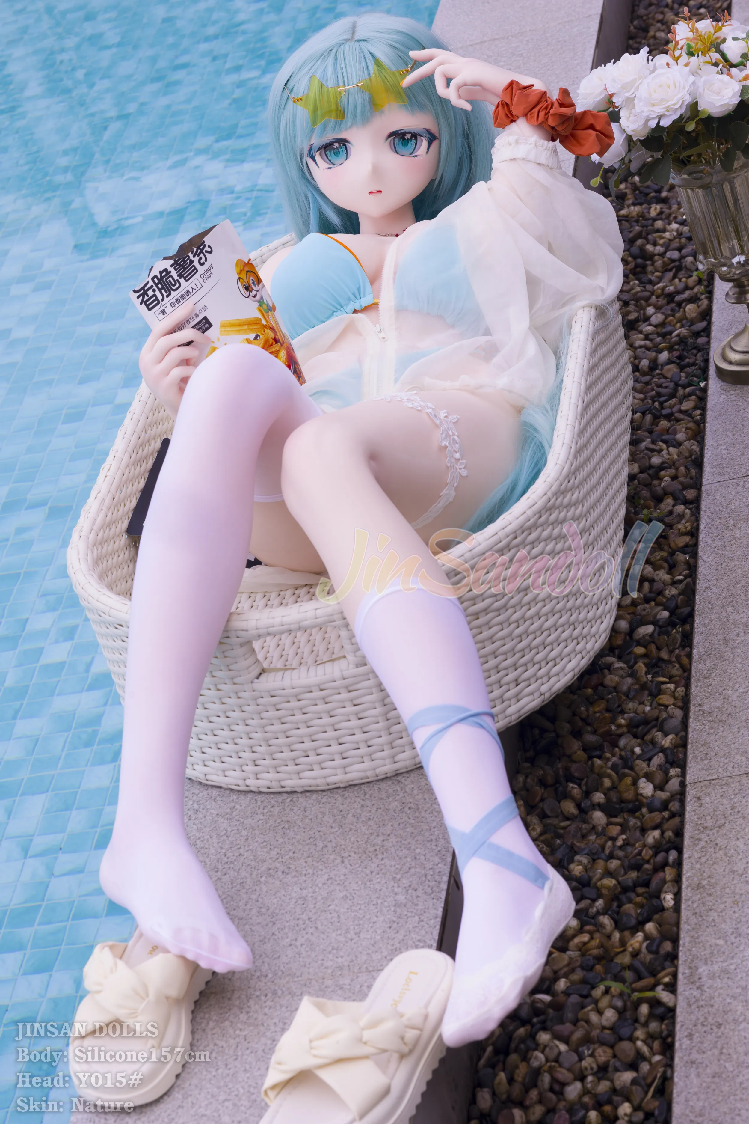 157cm (5ft2) E-Cup Patung Cinta Anime Hidup Silikon Patung Seks Kepala #Y015
